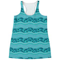 Boho Dolphin Pattern Print Women's Racerback Tank Top