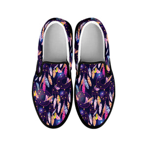 Boho Dream Catcher Pattern Print Black Slip On Shoes