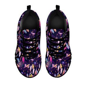 Boho Dream Catcher Pattern Print Black Sneakers