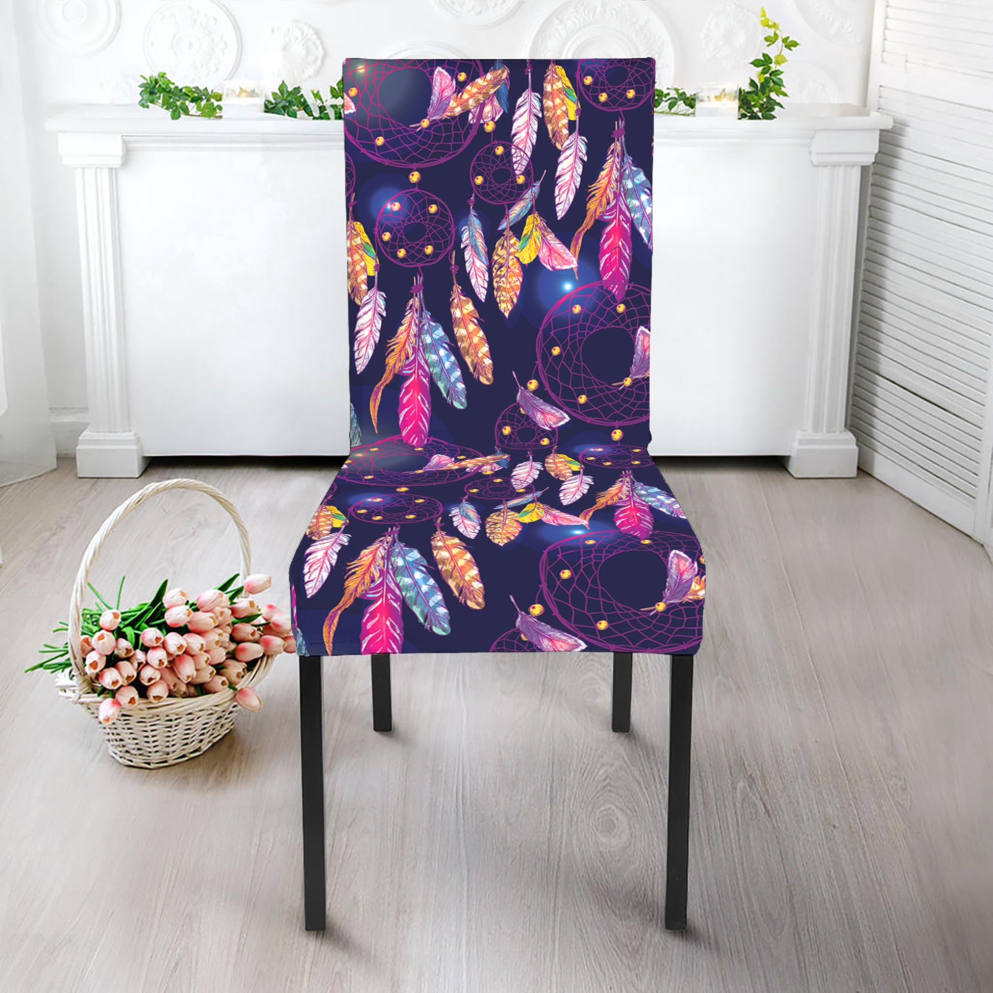 Boho Dream Catcher Pattern Print Dining Chair Slipcover