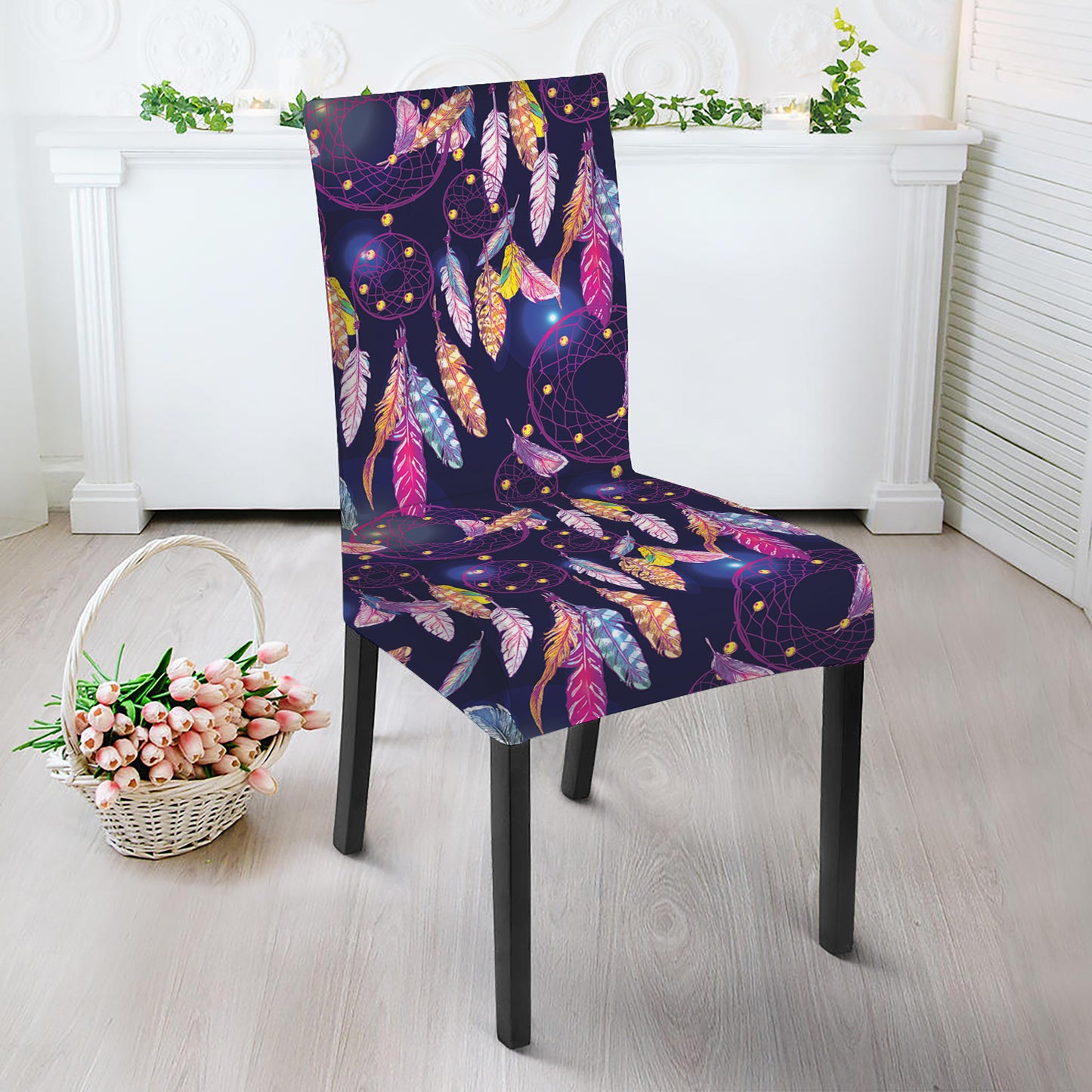 Boho Dream Catcher Pattern Print Dining Chair Slipcover