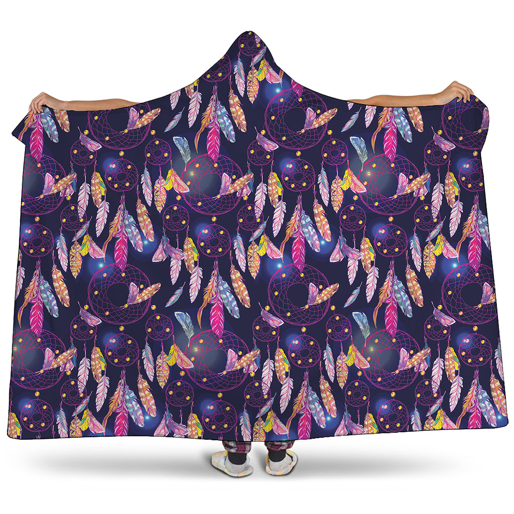 Boho Dream Catcher Pattern Print Hooded Blanket