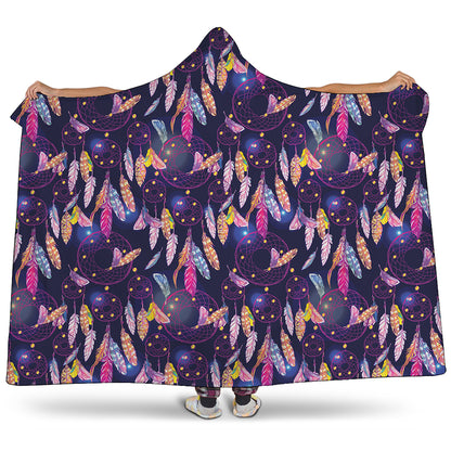 Boho Dream Catcher Pattern Print Hooded Blanket