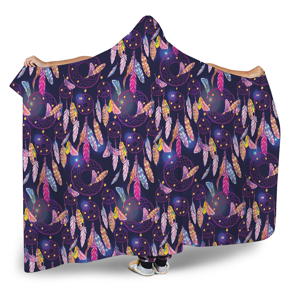 Boho Dream Catcher Pattern Print Hooded Blanket