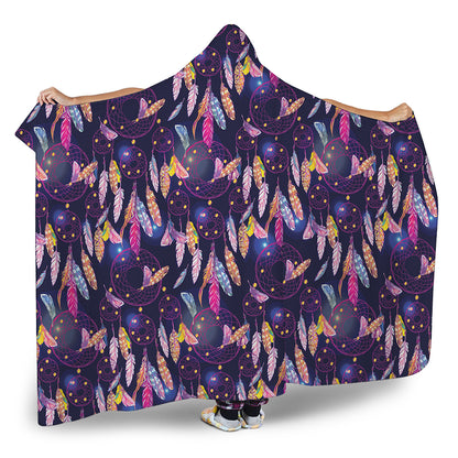 Boho Dream Catcher Pattern Print Hooded Blanket