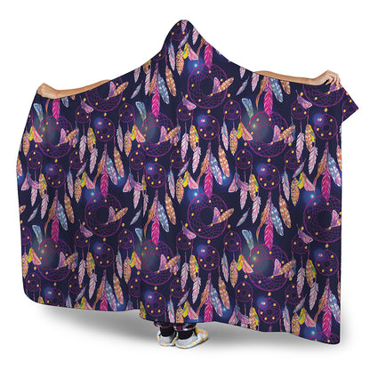 Boho Dream Catcher Pattern Print Hooded Blanket