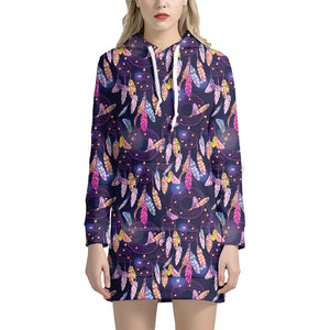 Boho Dream Catcher Pattern Print Hoodie Dress