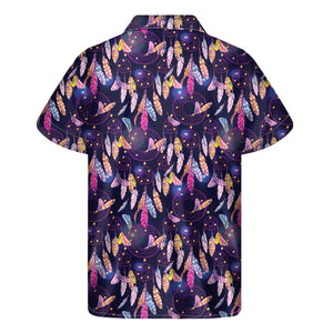 Boho Dream Catcher Pattern Print Men's Short Sleeve Shirt