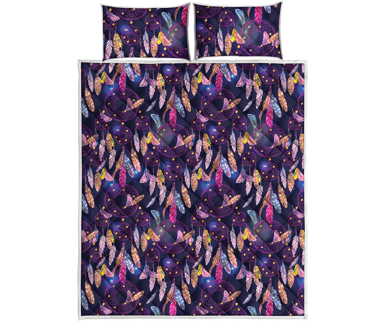 Boho Dream Catcher Pattern Print Quilt Bed Set