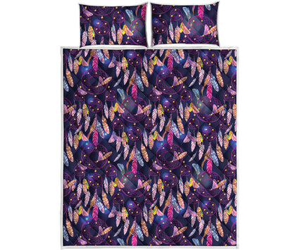 Boho Dream Catcher Pattern Print Quilt Bed Set