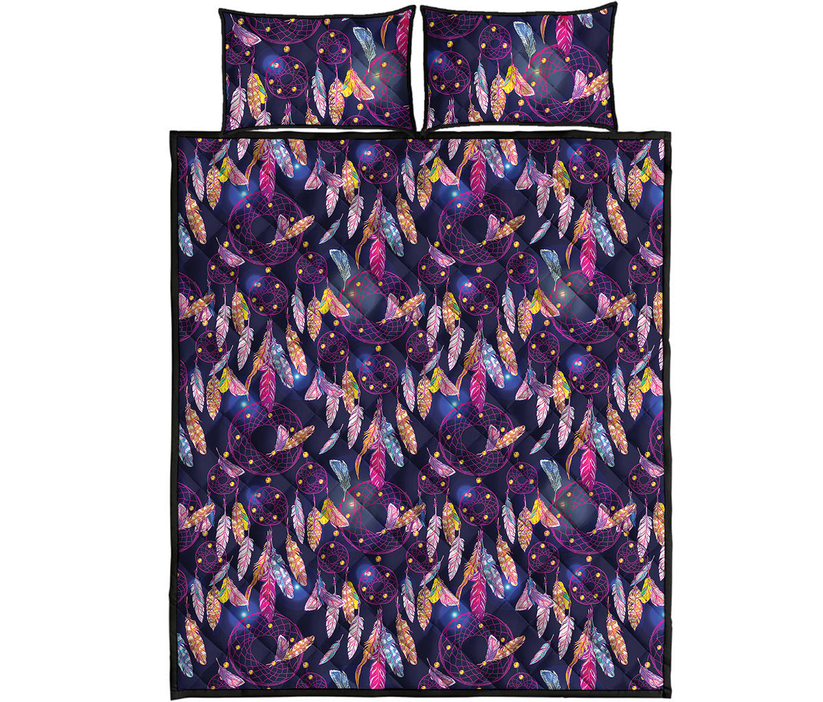 Boho Dream Catcher Pattern Print Quilt Bed Set