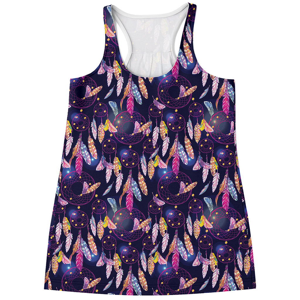 Boho Dream Catcher Pattern Print Women's Racerback Tank Top