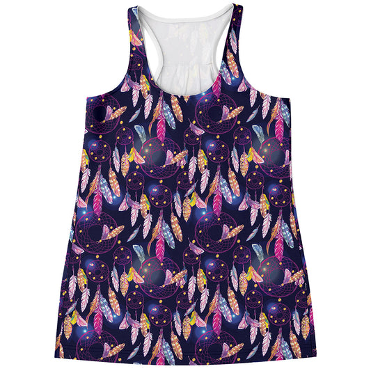 Boho Dream Catcher Pattern Print Women's Racerback Tank Top