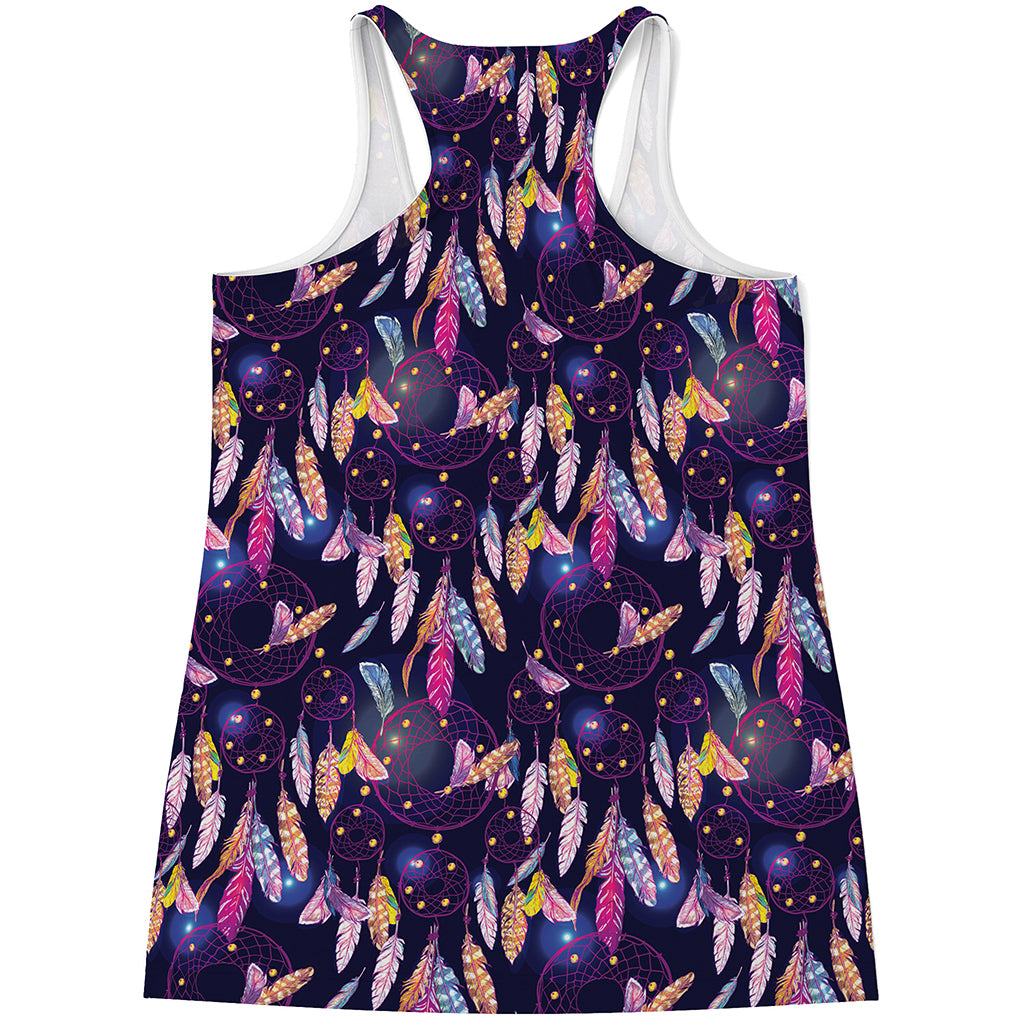 Boho Dream Catcher Pattern Print Women's Racerback Tank Top