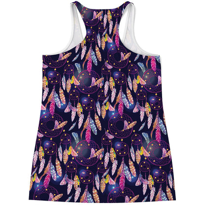 Boho Dream Catcher Pattern Print Women's Racerback Tank Top