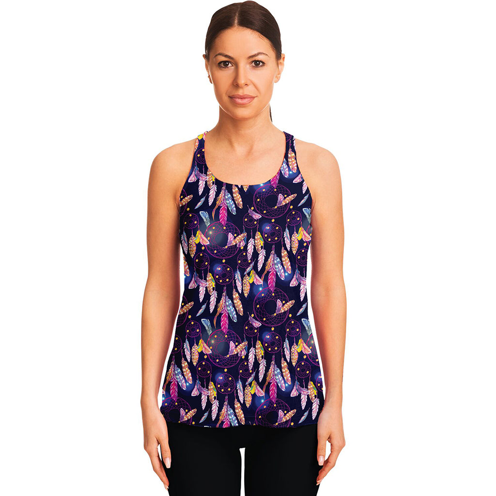 Boho Dream Catcher Pattern Print Women's Racerback Tank Top