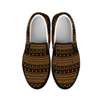 Boho Ethnic Pattern Print Black Slip On Shoes