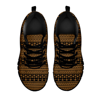 Boho Ethnic Pattern Print Black Sneakers