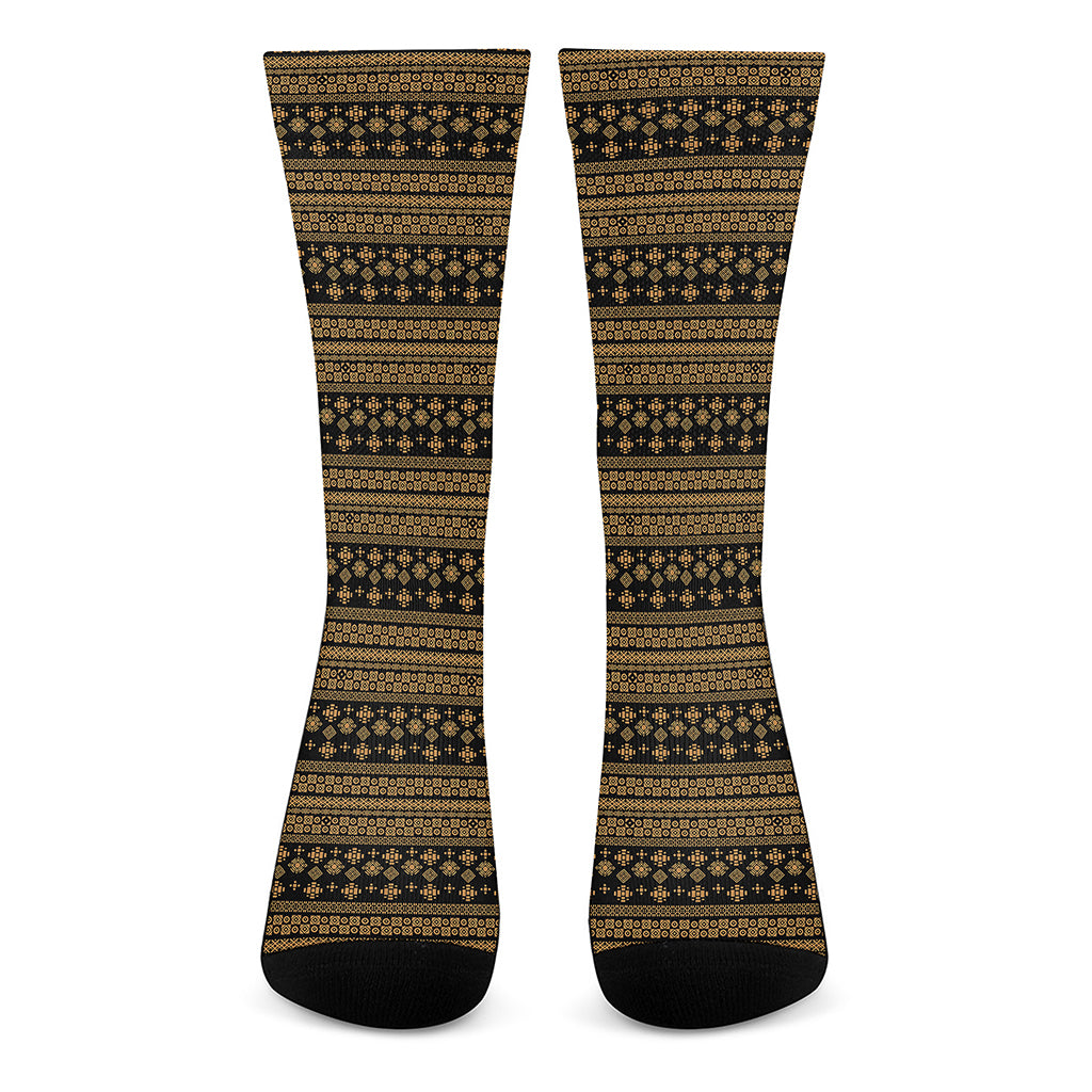 Boho Ethnic Pattern Print Crew Socks