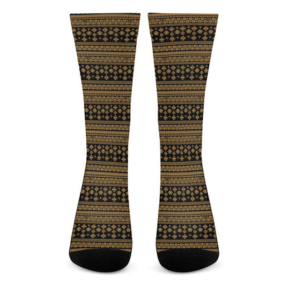 Boho Ethnic Pattern Print Crew Socks