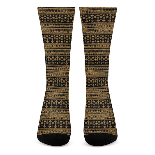 Boho Ethnic Pattern Print Crew Socks