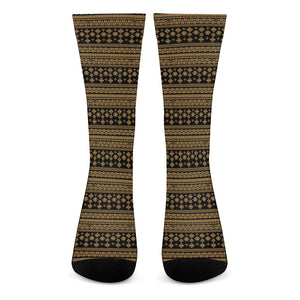 Boho Ethnic Pattern Print Crew Socks