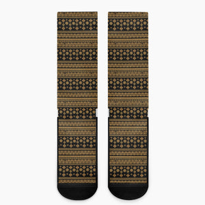 Boho Ethnic Pattern Print Crew Socks