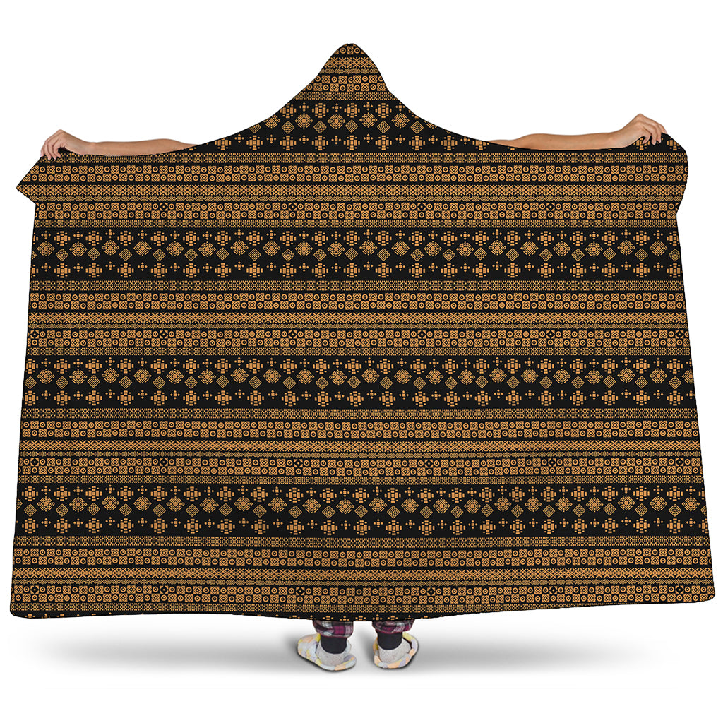 Boho Ethnic Pattern Print Hooded Blanket