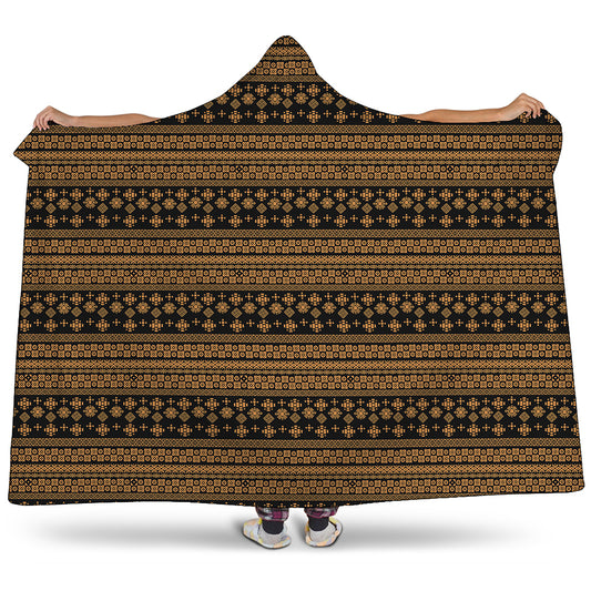 Boho Ethnic Pattern Print Hooded Blanket