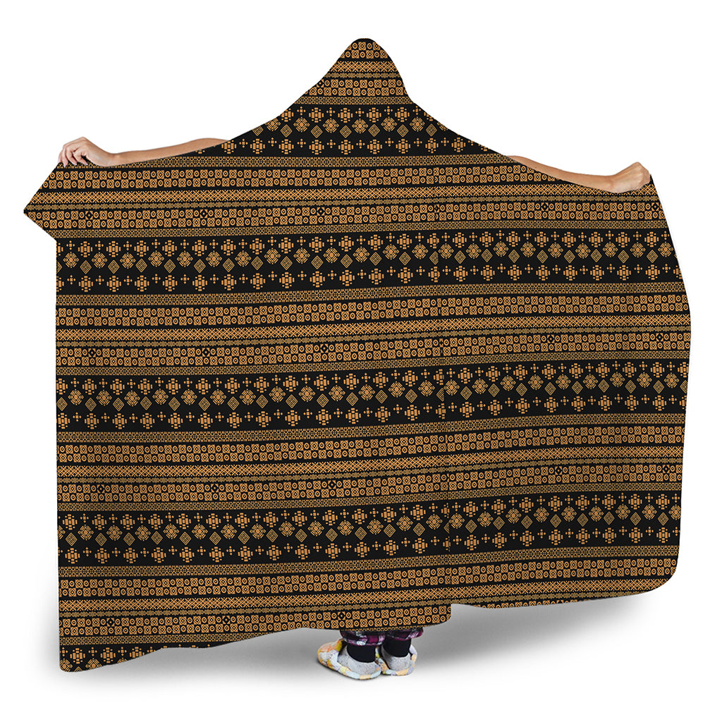 Boho Ethnic Pattern Print Hooded Blanket