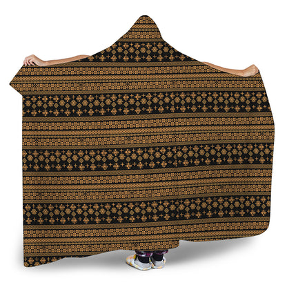 Boho Ethnic Pattern Print Hooded Blanket