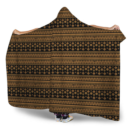 Boho Ethnic Pattern Print Hooded Blanket