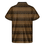 Boho Ethnic Pattern Print Men's Short Sleeve Shirt