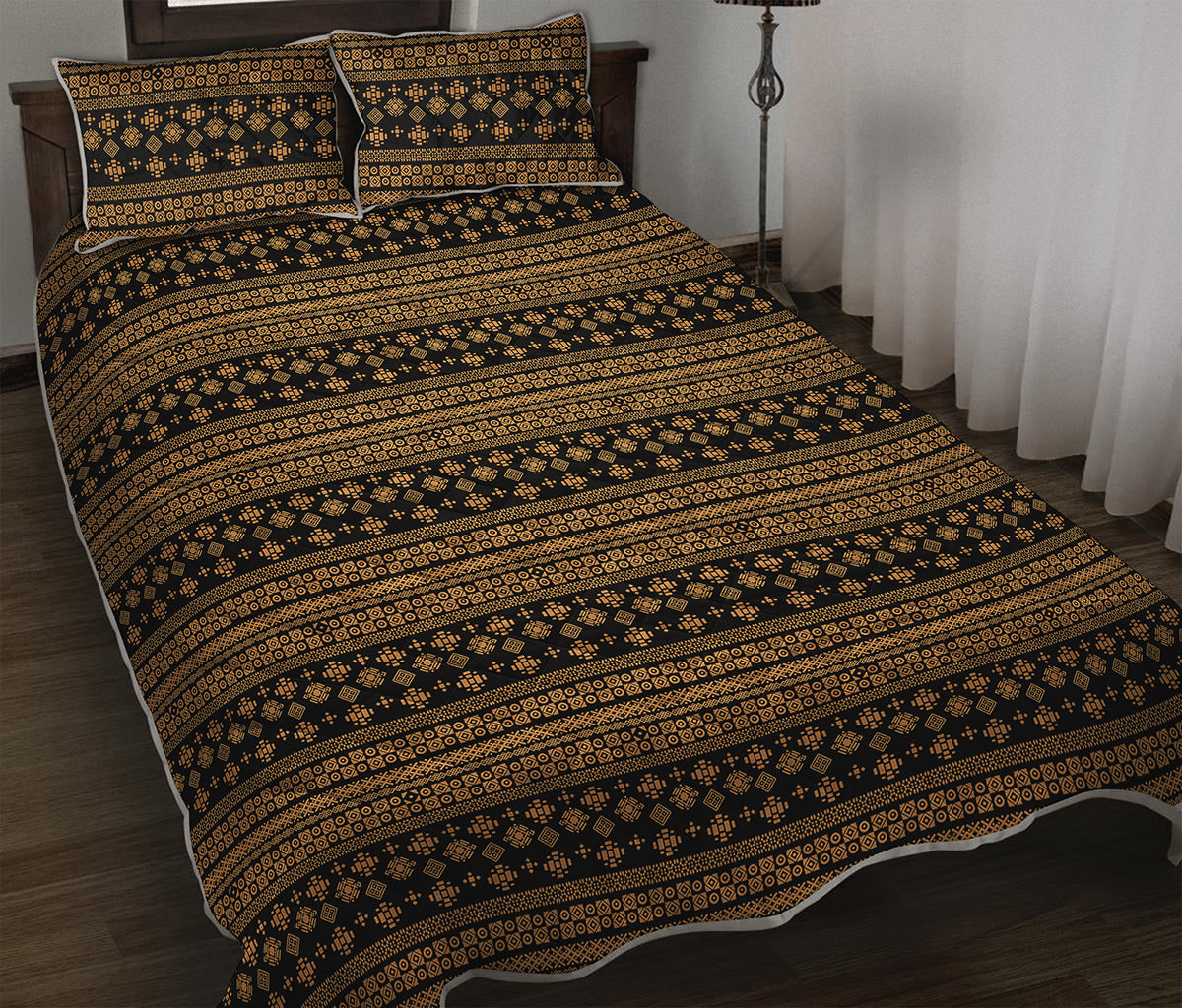 Boho Ethnic Pattern Print Quilt Bed Set