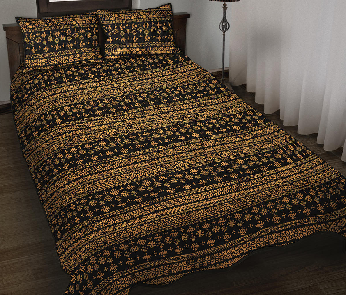 Boho Ethnic Pattern Print Quilt Bed Set
