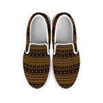 Boho Ethnic Pattern Print White Slip On Shoes