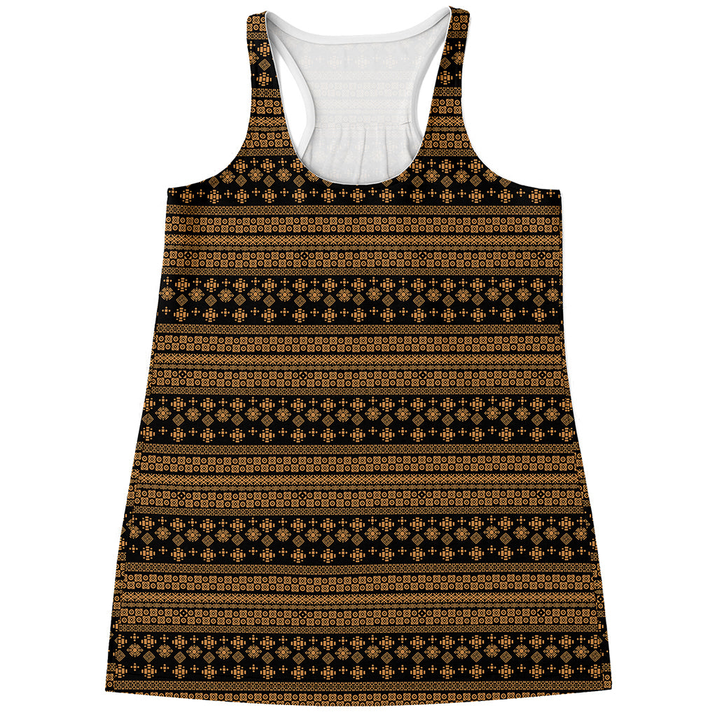 Boho Ethnic Pattern Print Women's Racerback Tank Top