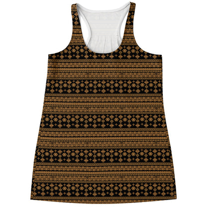 Boho Ethnic Pattern Print Women's Racerback Tank Top
