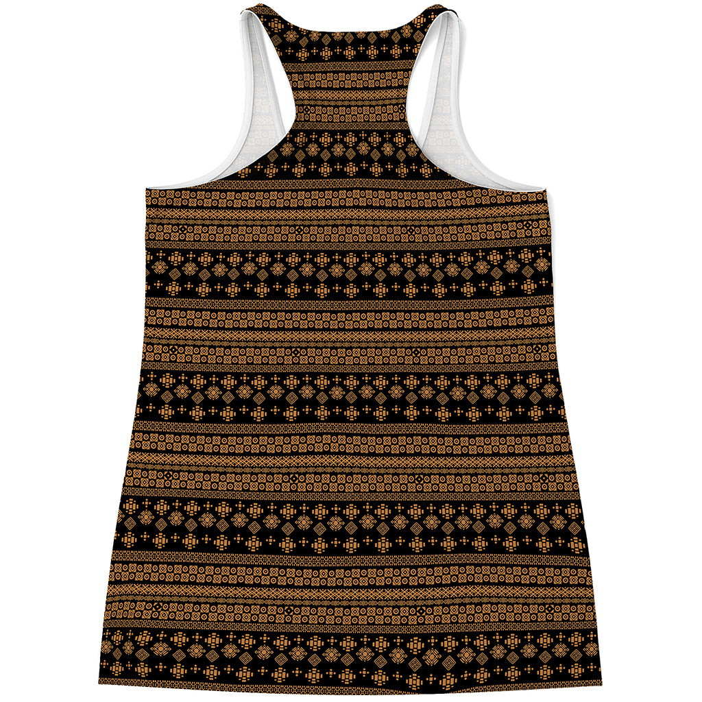 Boho Ethnic Pattern Print Women's Racerback Tank Top