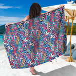 Boho Feather Pattern Print Beach Sarong Wrap