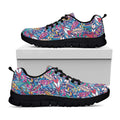 Boho Feather Pattern Print Black Running Shoes