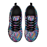 Boho Feather Pattern Print Black Sneakers