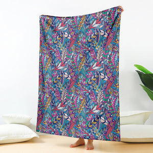 Boho Feather Pattern Print Blanket