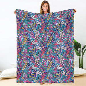 Boho Feather Pattern Print Blanket