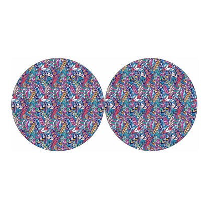 Boho Feather Pattern Print Car Coasters