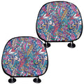 Boho Feather Pattern Print Car Headrest Covers