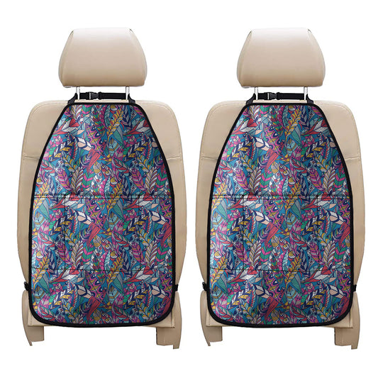 Boho Feather Pattern Print Car Seat Organizers