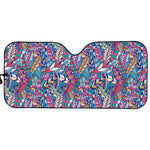 Boho Feather Pattern Print Car Sun Shade