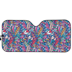 Boho Feather Pattern Print Car Sun Shade