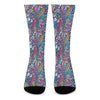 Boho Feather Pattern Print Crew Socks